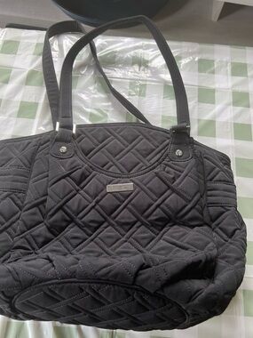 Black Quilted Tote Bag - Vera Bradley Style